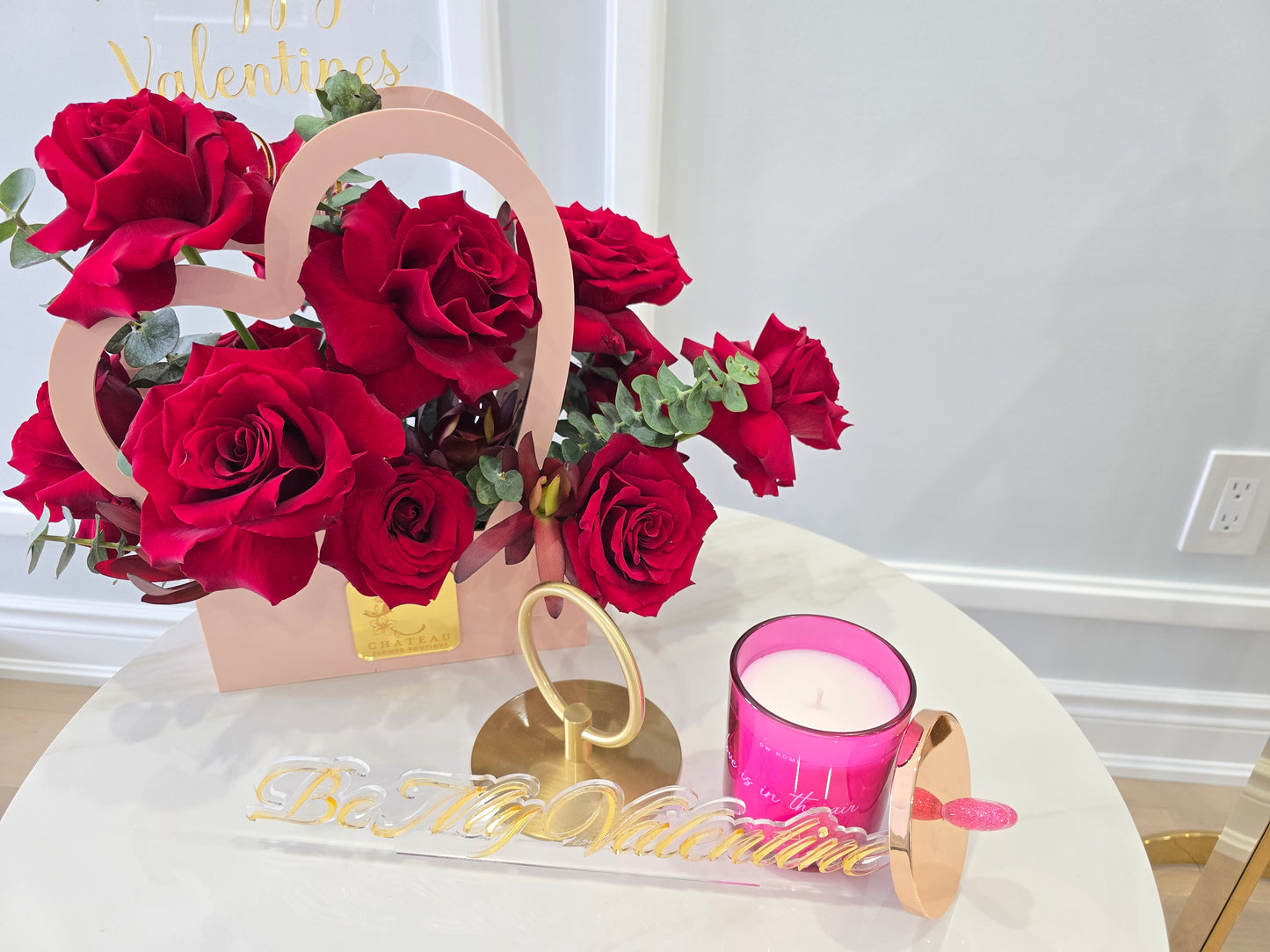 Signature Pink Heart Rose Box