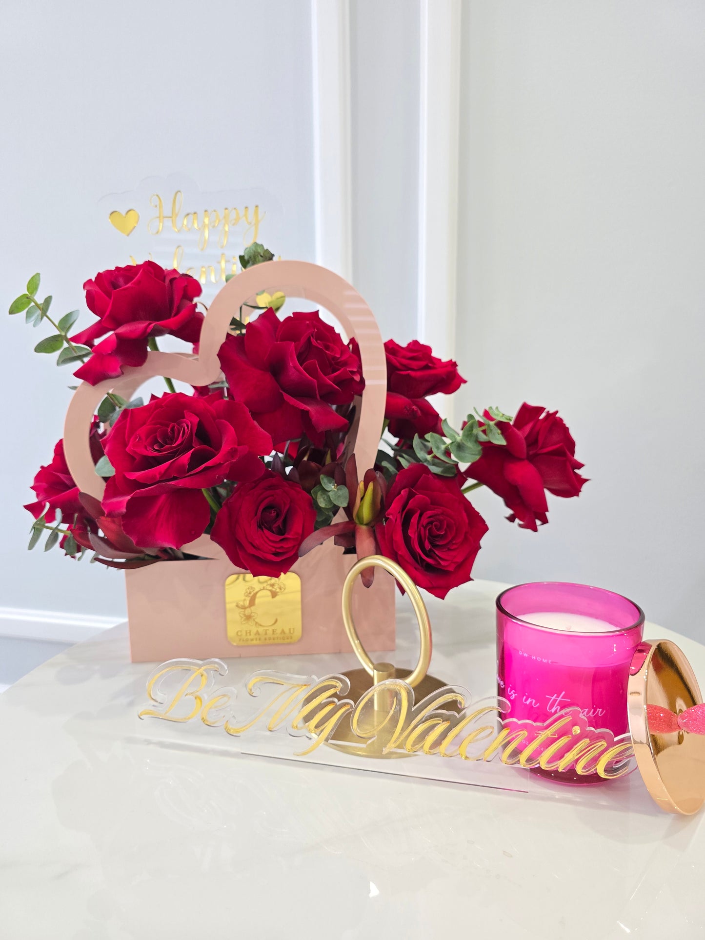 Signature Pink Heart Rose Box