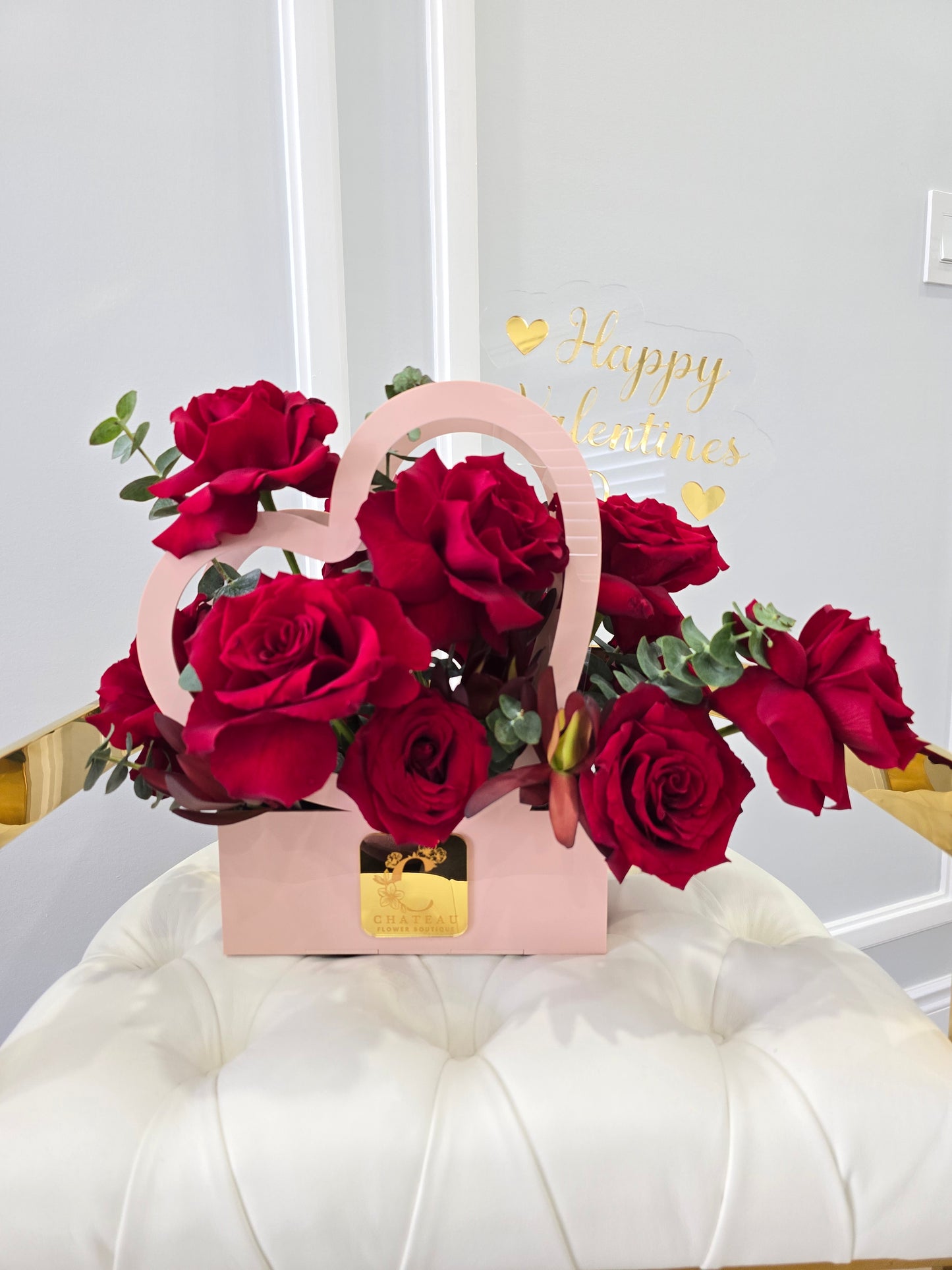 Signature Pink Heart Rose Box